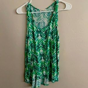 Always Me green tie-dye Razorback tank. Small.